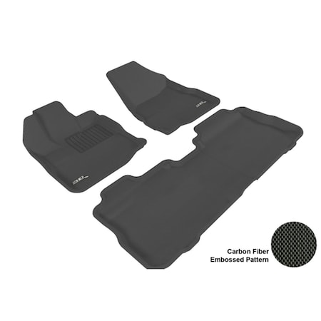 3D Maxpider GMC TERRAIN 2010-2014 KAGU BLACK R1 R2 2 HOOKS Floor Mat L1GM00501509